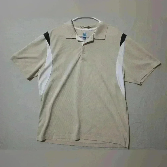 PGA Tour Mens golf Polo Sz XL Beige Short Sleeve Preppy Casual Sports Outdoors - Picture 1 of 6